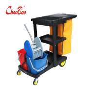 D-11C-1  Multipurpose Cleaning Cart Janitor Cart WITH 2 BINS AND TROLLEY HEAD COVER